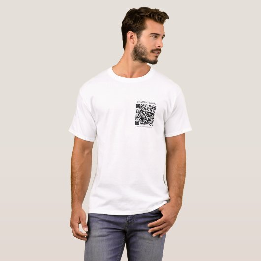 Creëer Uw eigen QR-code | Zwart-Wit T-shirt (Voorkant volledig)