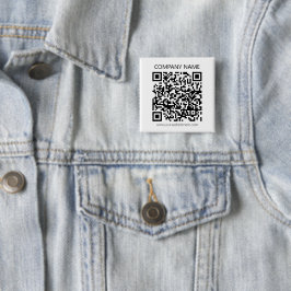 Creëer Uw eigen QR-code | Zwart-Wit Vierkante Button 5,1 Cm