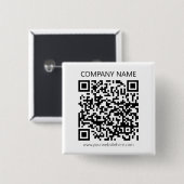 Creëer Uw eigen QR-code | Zwart-Wit Vierkante Button 5,1 Cm (Voorkant /achterkant)