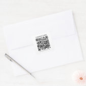 Creëer Uw eigen QR-code | Zwart-Wit Vierkante Sticker (Envelop)