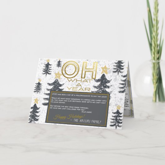 Creëer Uw eigen Quarantine Bingo Forest Kerstmis Feestdagen Kaart (Voorkant)