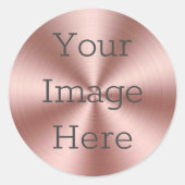 Creëer Uw Eigen Radiaal Geborsteld Roos Goud Metal Ronde Sticker (Voorkant)