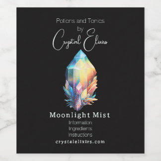 Creëer Uw eigen Rainbow Crystals Apothecary Label Wijn Etiket