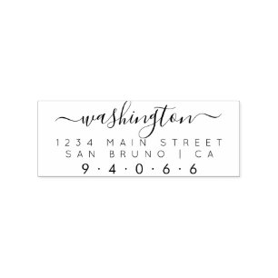Creëer Uw eigen rechthoekige retouradres voor de Rubberstempel