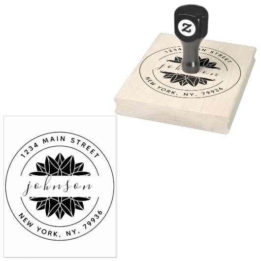 Creëer Uw eigen retouradres Familienaam Rubberstempel (Gestempeld)