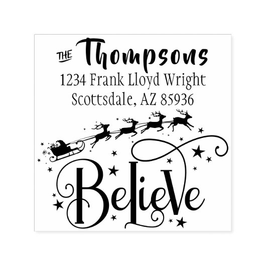 Creëer Uw eigen retouradres Kerst Kaart Zelfinktende Stempel (Design)