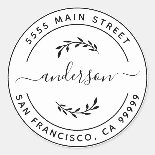 Creëer Uw eigen retouradres - Klassieke ronde Ronde Sticker (Voorkant)