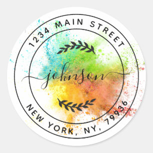 Creëer Uw eigen retouradres Ronde Sticker