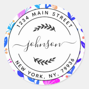 Creëer Uw eigen retouradres Ronde Sticker