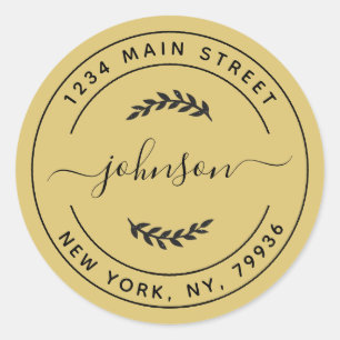 Creëer Uw eigen retouradres Ronde Sticker