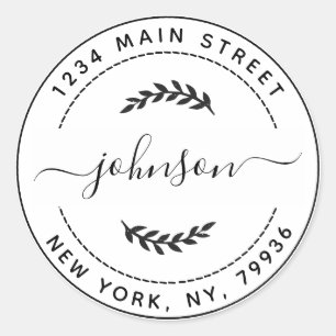Creëer Uw eigen retouradres Ronde Sticker