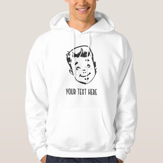 CREËER UW EIGEN RETRO BOY GIFTS HOODIE (Voorkant)
