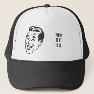 CREËER UW EIGEN RETRO HAPPY MAN HEAD GIFTS TRUCKER PET