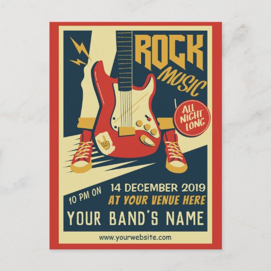 Creëer uw eigen Retro Rock Music briefkaart (Voorkant)