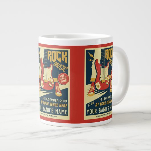 Creëer uw eigen Retro Rock Music jumbo mok (Voorkant rechts)