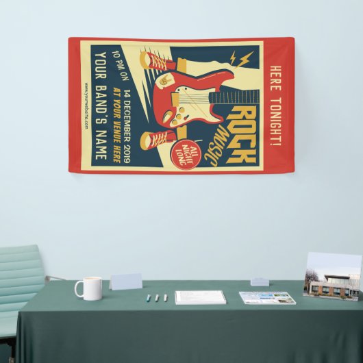 Creëer uw eigen Retro Rock muziekbanner Spandoek (Beurs)