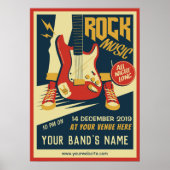 Creëer uw eigen Retro Rock muziekposter Poster (Voorkant)