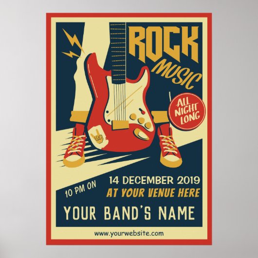 Creëer uw eigen Retro Rock muziekposter Poster (Voorkant)