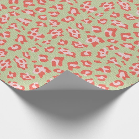 Creëer Uw eigen rode en roze luipaard afdrukken Gr Cadeaupapier (Hoek)