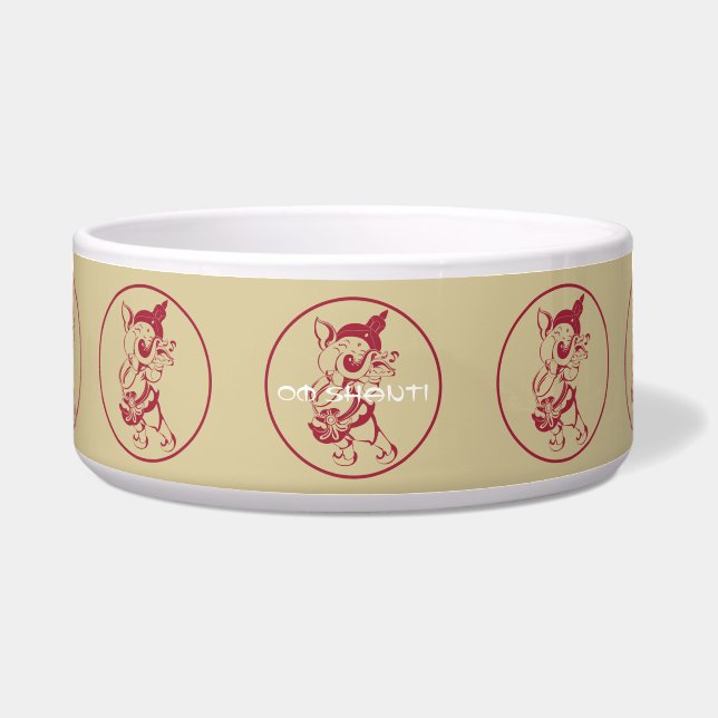 Creëer Uw Eigen Rode & Gouden Ganeshfluit Voerbakje (Voorkant)