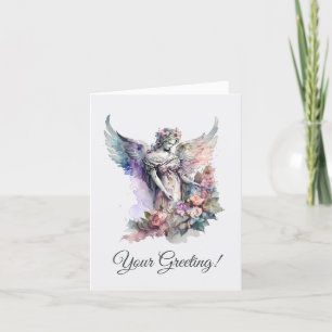 Creëer Uw eigen romantische Roos Angel Christmas Feestdagen Kaart