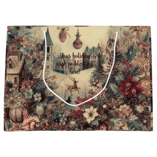Creëer uw eigen romantische Victoriaans kerstscène Groot Cadeauzakje (Voorkant)