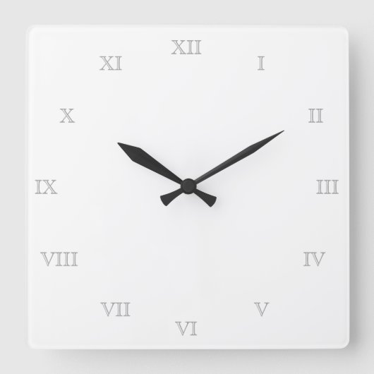 Creëer Uw eigen Romeinse Numeriek Blanco Sjabloon Vierkante Klok (Voorkant)