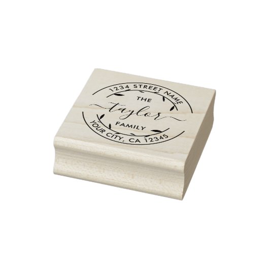 Creëer Uw eigen Ronde Adres Familienaam Rubberstempel (Stempel)