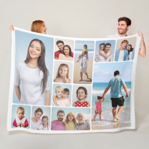 Creëer Uw eigen ronde hoeken 12 fotocollage Fleece Deken