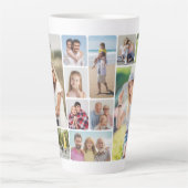 Creëer Uw eigen ronde hoeken 12 fotocollage Latte Mok (Voorkant)