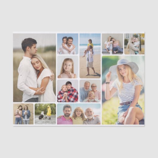 Creëer Uw eigen ronde hoeken 12 fotocollage Tissuepapier (Voorkant)