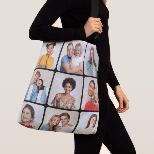 Creëer Uw eigen ronde hoeken 9 Fotocollage Crossbody Tas (Dichtbij)