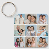 Creëer Uw eigen ronde hoeken 9 Fotocollage Sleutelhanger (Voorkant)