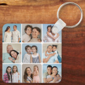 Creëer Uw eigen ronde hoeken 9 Fotocollage Sleutelhanger (Achterkant)