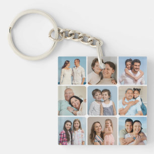 Creëer Uw eigen ronde hoeken 9 Fotocollage Sleutelhanger