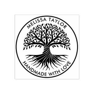 Creëer Uw eigen Ronde Levensboom Familienaam Rubberstempel