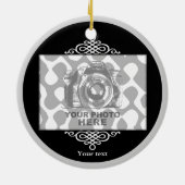 Creëer Uw eigen ronde ornament Black Elegant (Achterkant)