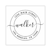 Creëer Uw eigen ronde retouradres Rubberstempel Rubberstempel (Afrduk)