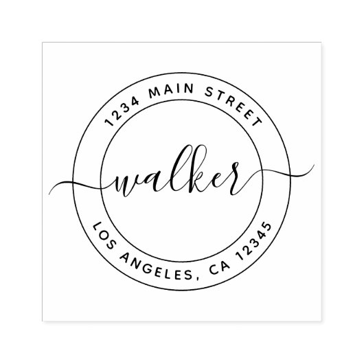 Creëer Uw eigen ronde retouradres Rubberstempel Rubberstempel (Afrduk)