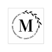 Creëer Uw eigen Ronde van het Monogram Rug Adres Rubberstempel (Afrduk)