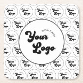 Creëer Uw eigen rondetafelfeest voor Logo Vierkante Kartonnen Onderzetter (Voorkant)