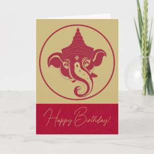 Creëer Uw Eigen Rood & Gouden Ganesh Feestdagen Kaart