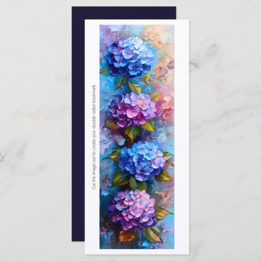 Creëer Uw eigen Roze Blauw Hydrangeas Bladwijzer (Voorkant / Achterkant)