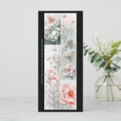 Creëer Uw Eigen Roze Bloem Collage Bladwijzer Kaar (Staand voorkant)