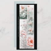 Creëer Uw Eigen Roze Bloem Collage Bladwijzer Kaar (Voorkant / Achterkant)