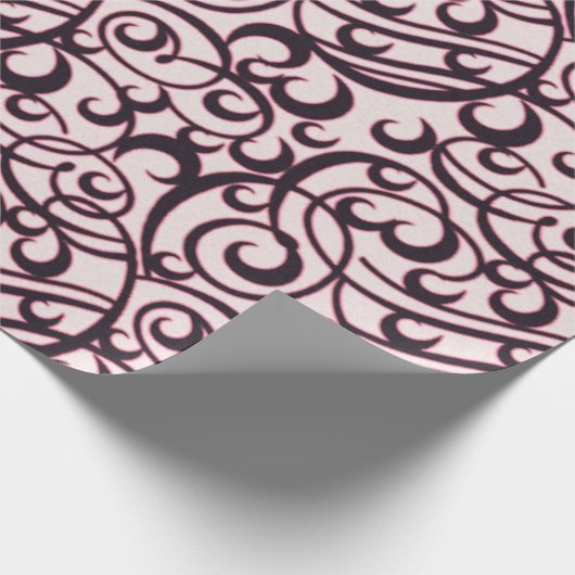Creëer Uw eigen roze en zwarte Filippijnse patroon Cadeaupapier (Hoek)