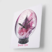 Creëer Uw eigen roze kristallen bal Vierkante Klok (Hoek)