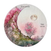 Creëer Uw eigen Roze Maanlandschap Snijplank (Voorkant)