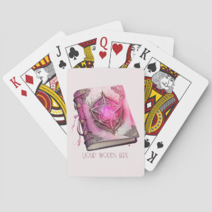 Creëer Uw eigen roze pentakel Grimoire Pokerkaarten