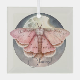 Creëer Uw eigen Roze Volle Maan Moth Glas Ornament